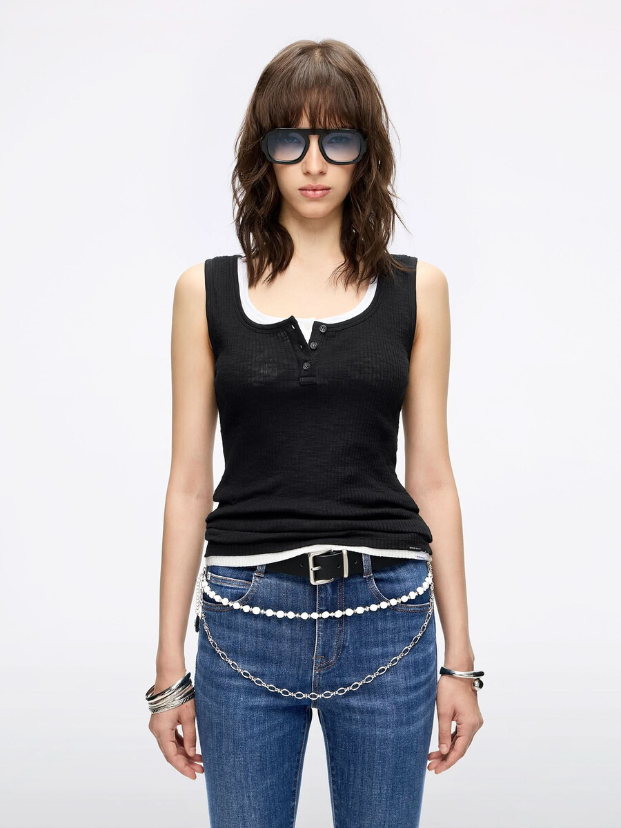 camiseta sin mangas henley