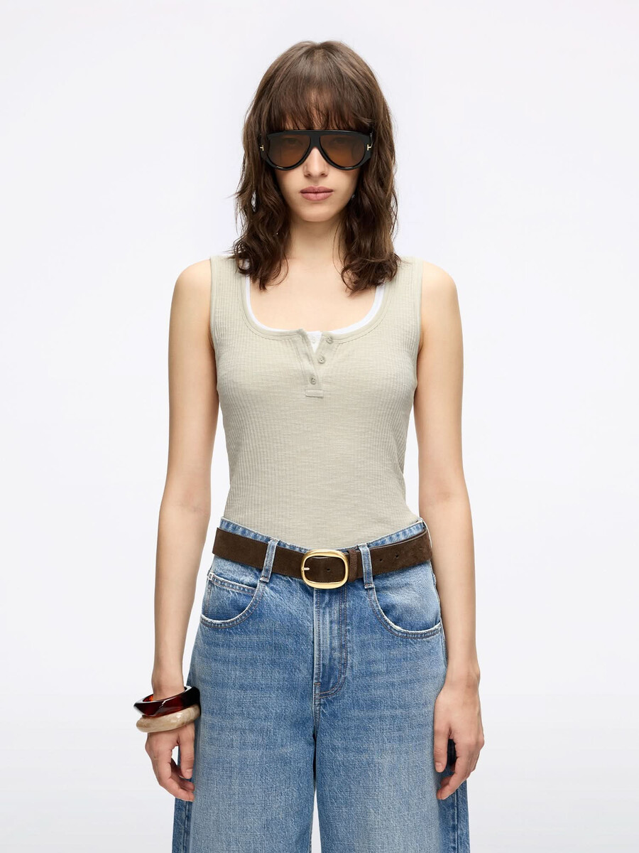 camiseta sin mangas henley