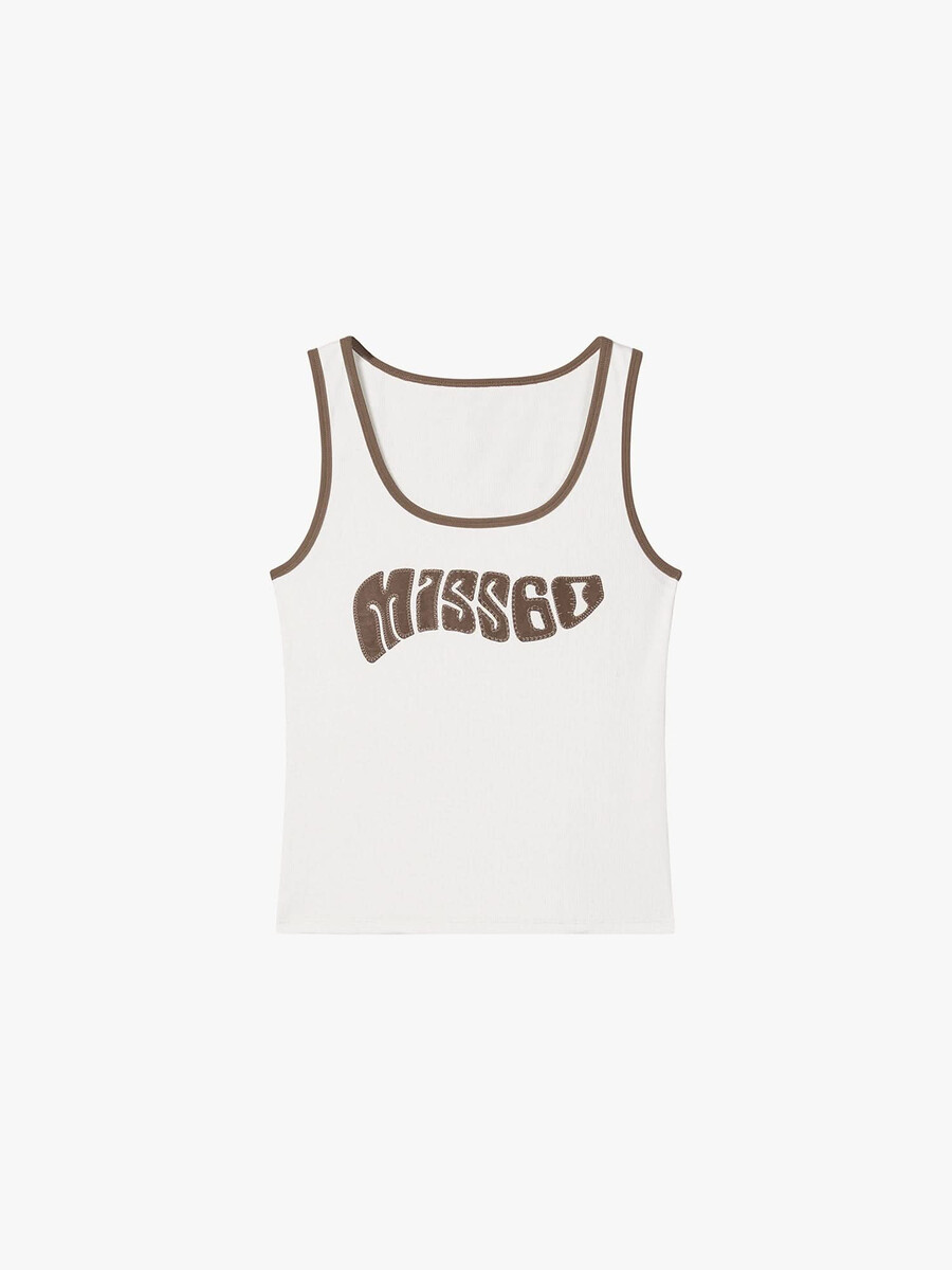 camiseta sin mangas de patchwork