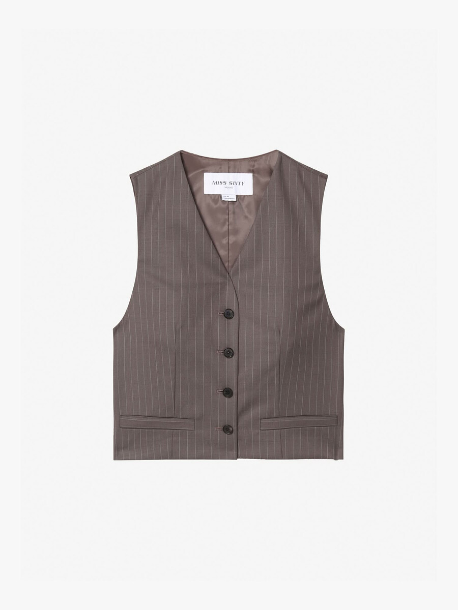 chaleco de traje de lana peinada
