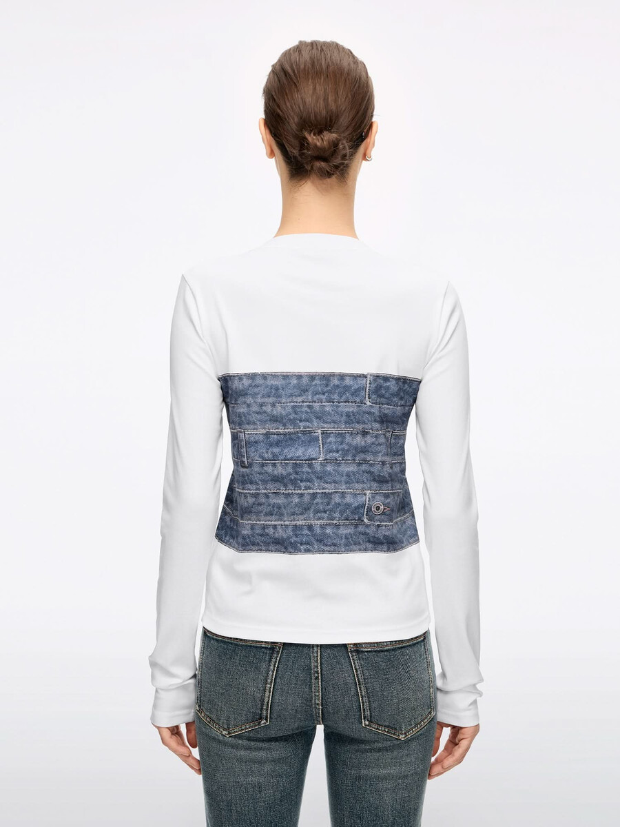 camiseta de manga larga estampada