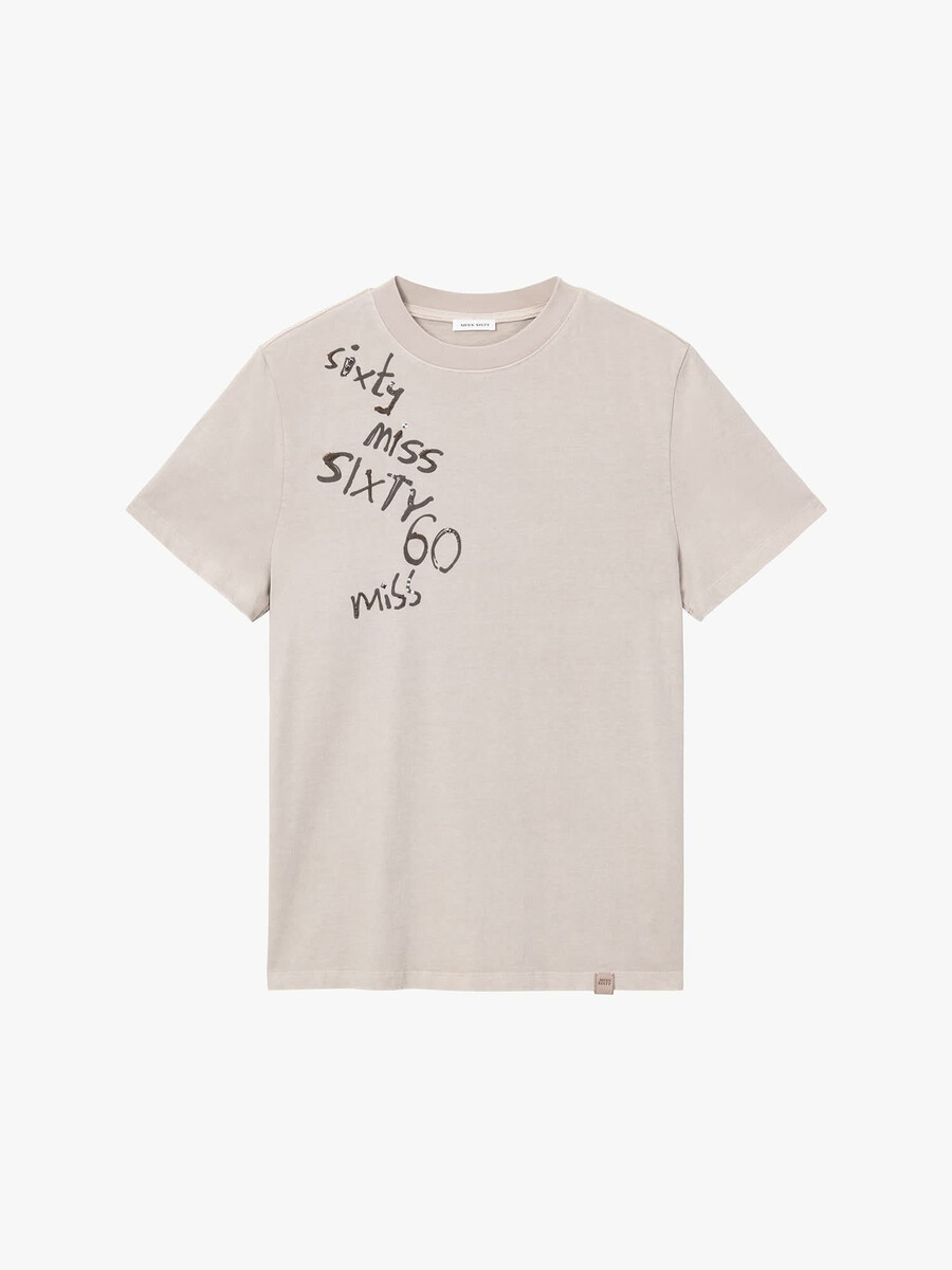 camiseta bordada con diamantes de imitación