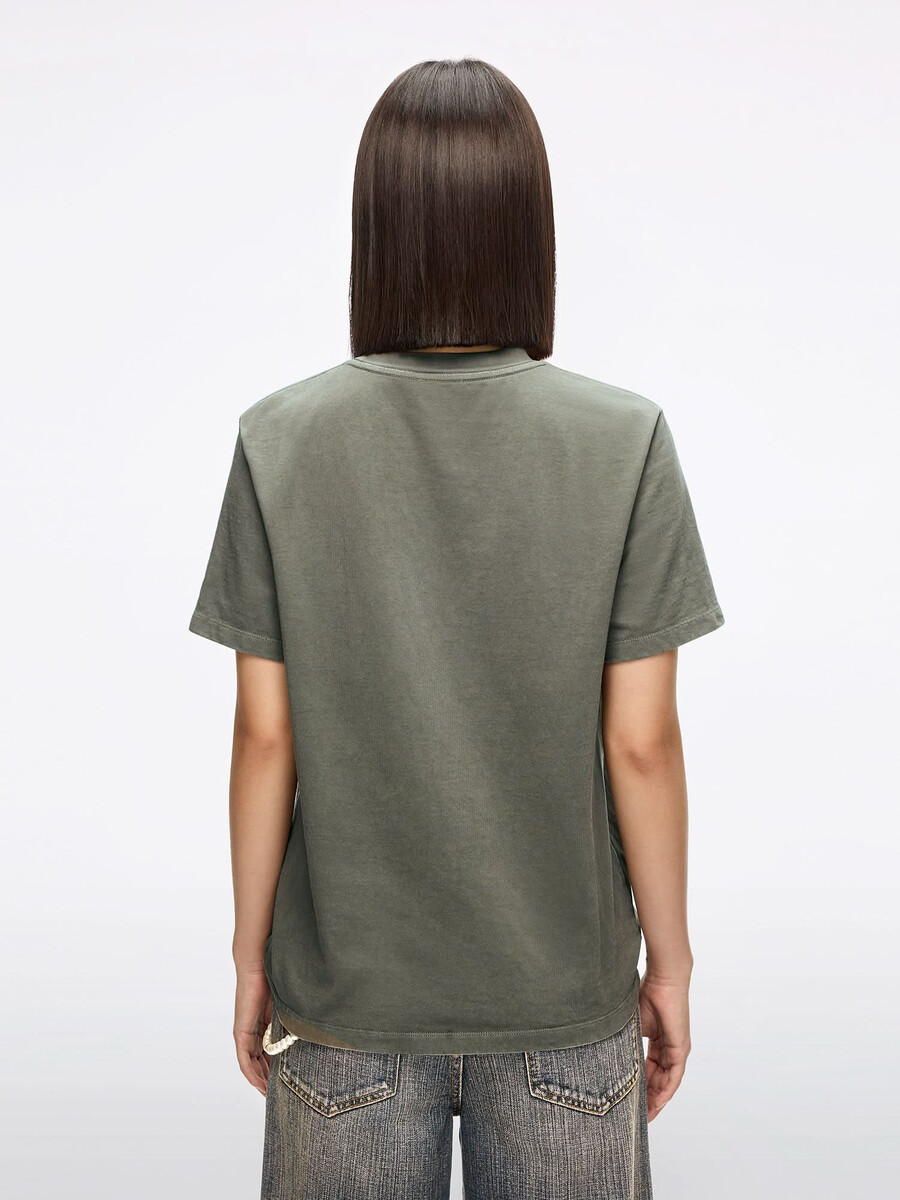 camiseta bordada con diamantes de imitación