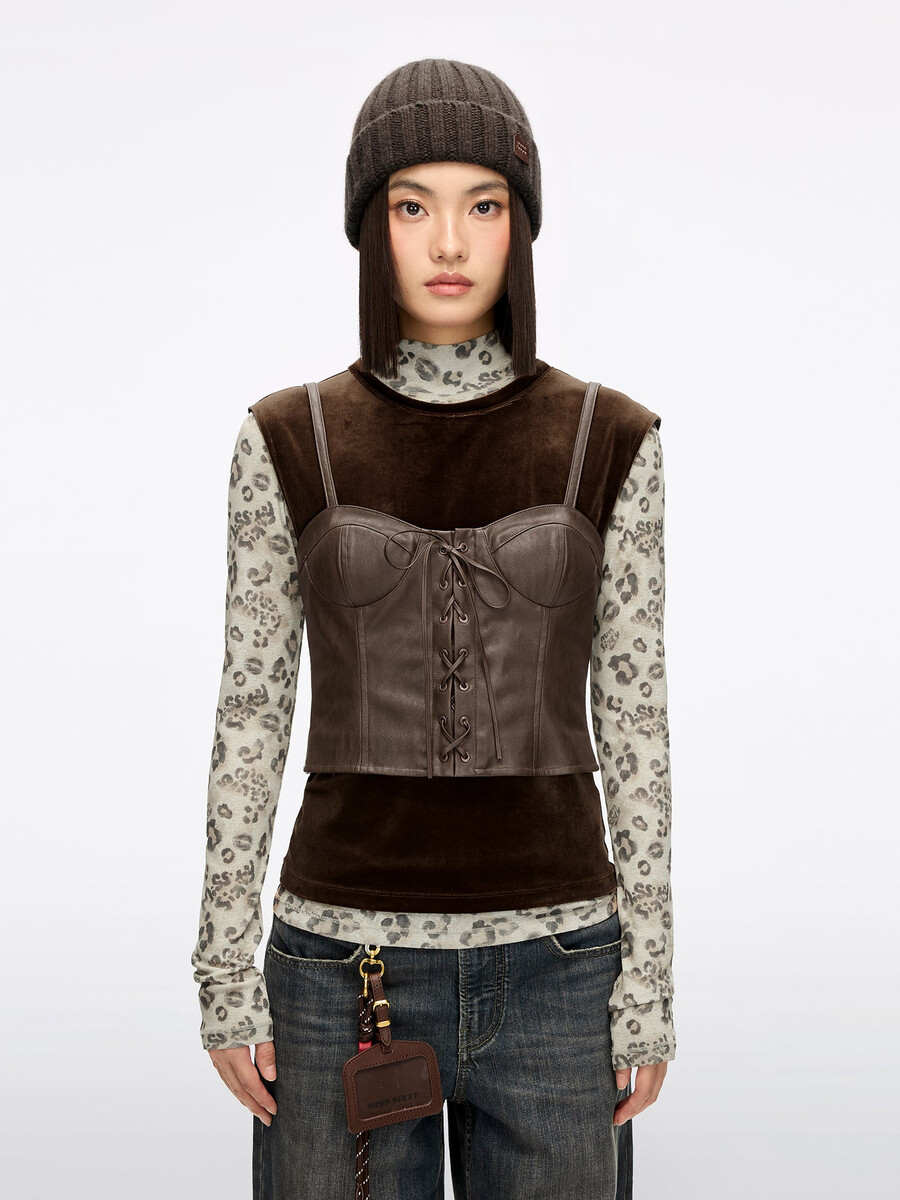 conjunto de chaleco en capas
