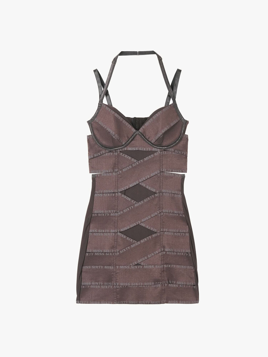 vestido de cuello halter