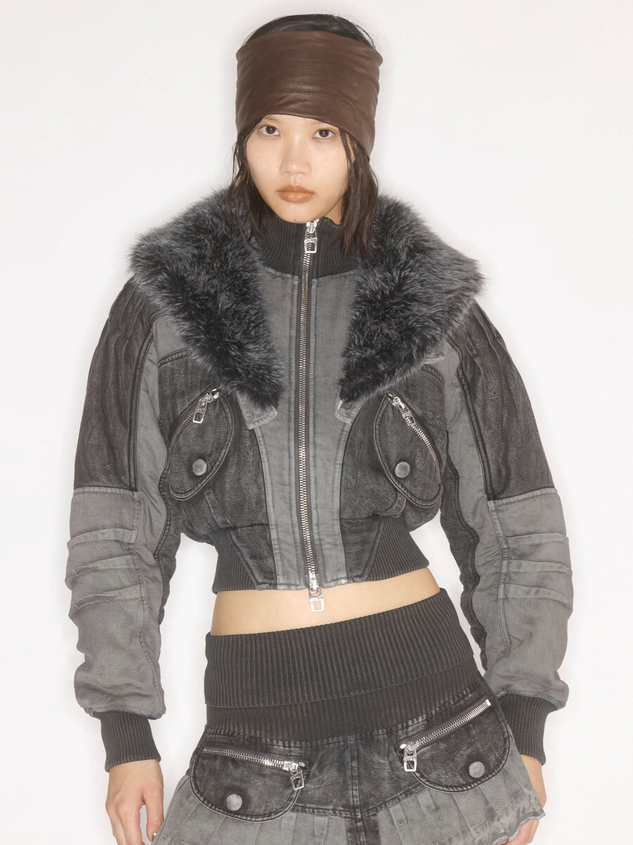 chaqueta con cuello de solapa