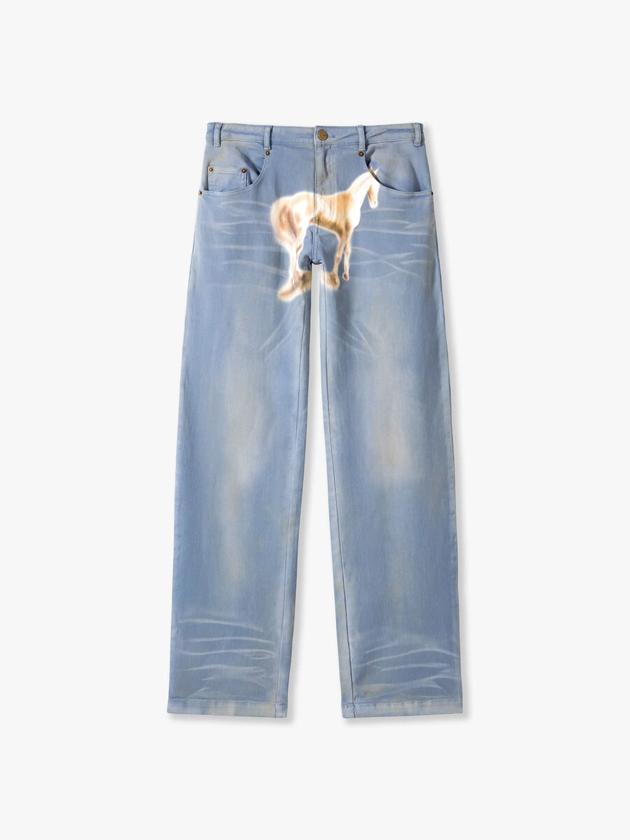 jeans de pierna recta con pulverizador de aire