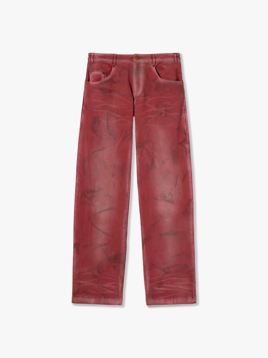 jeans de pierna recta con pulverizador de aire