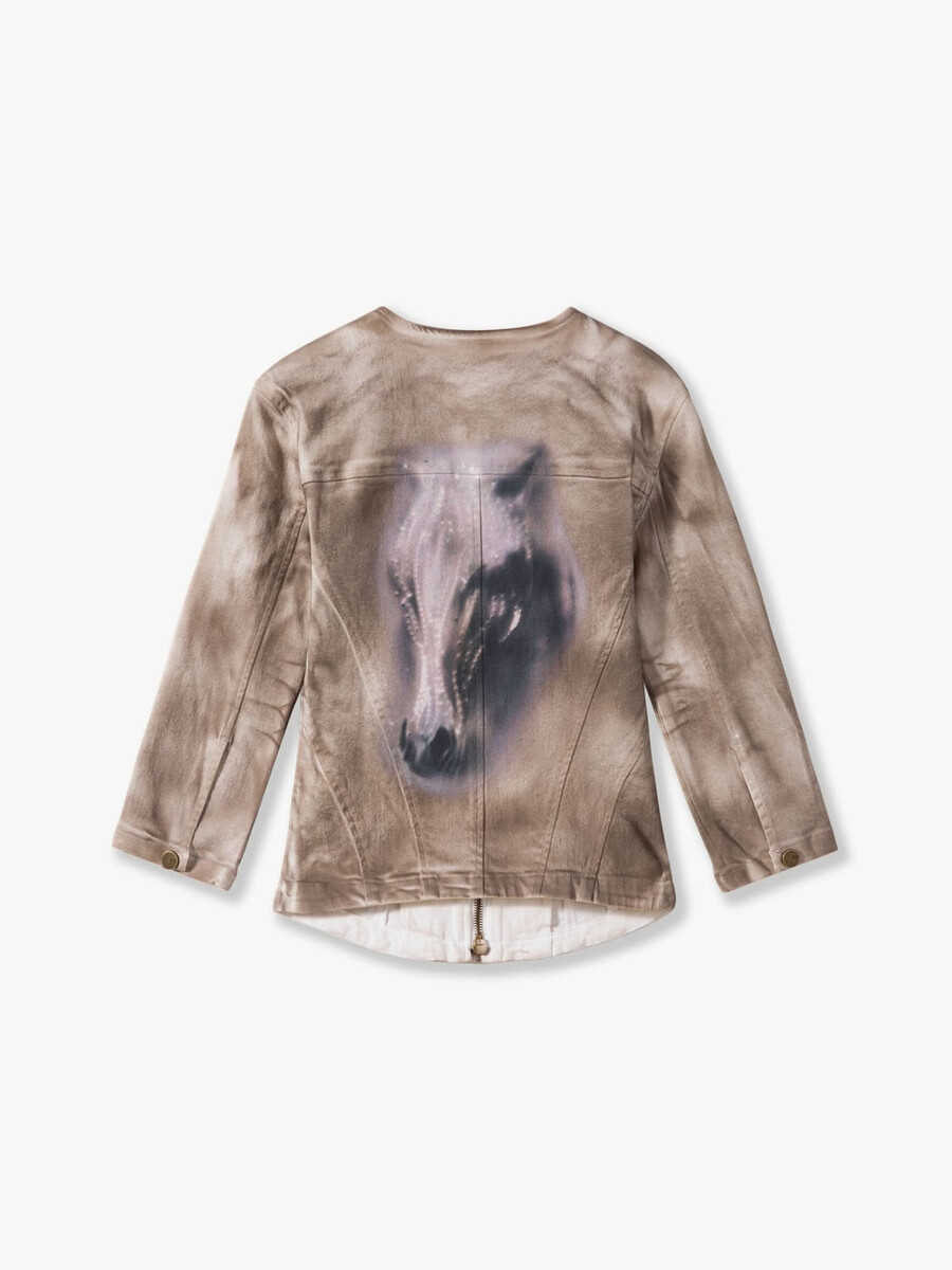 chaqueta de cuello redondo