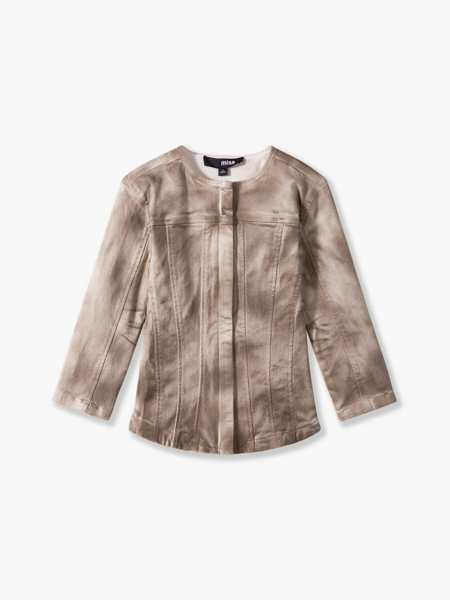 chaqueta de cuello redondo