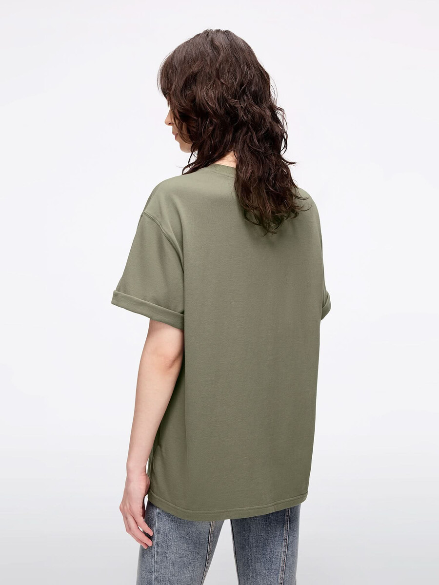camiseta estampada con cuello redondo