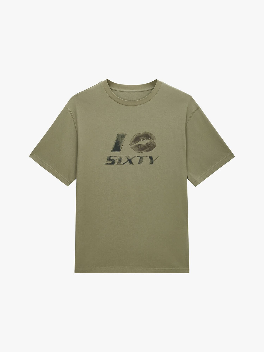 camiseta estampada con cuello redondo