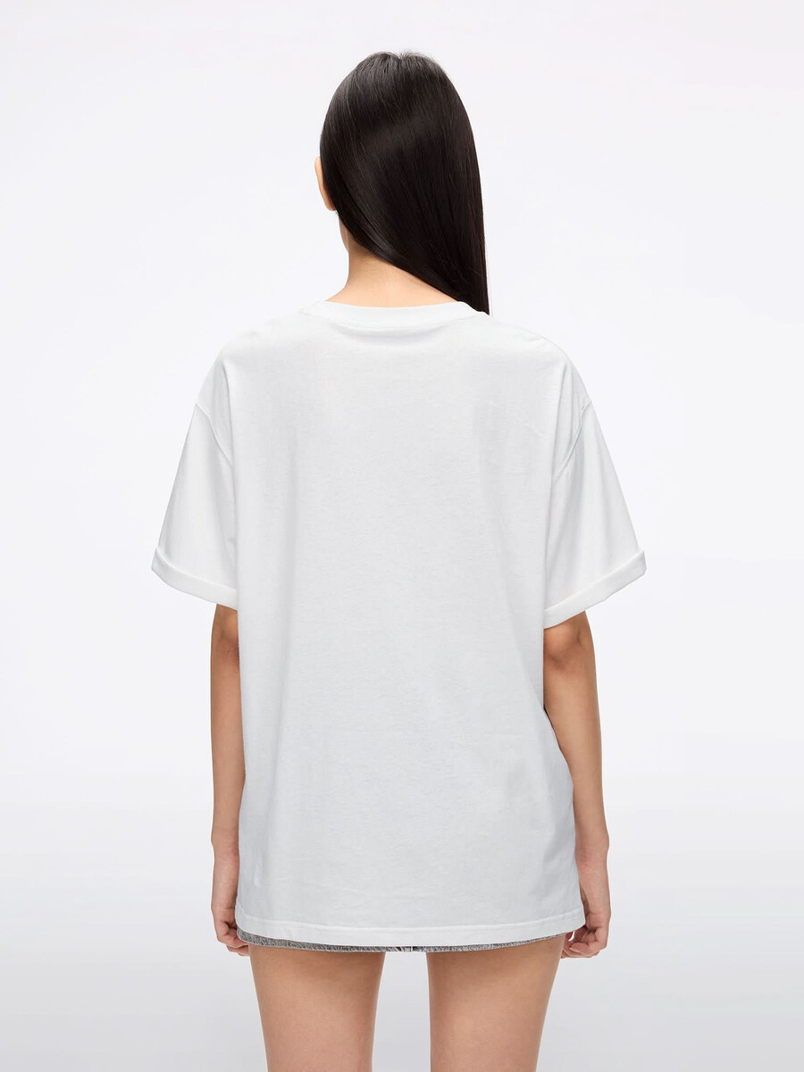 camiseta estampada con cuello redondo