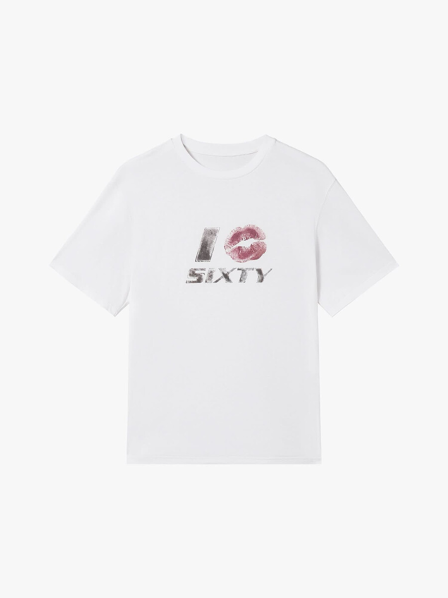 camiseta estampada con cuello redondo