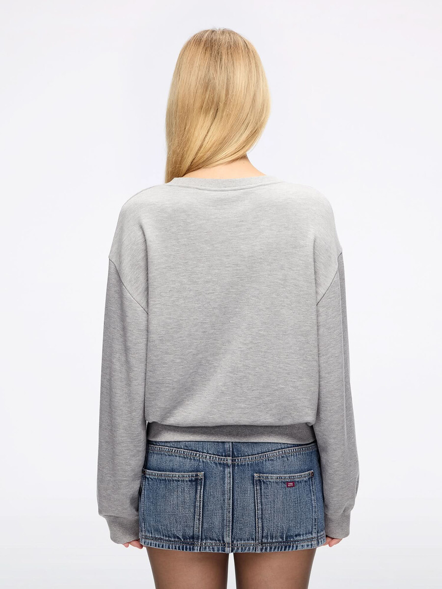 sudadera estampada con cuello redondo