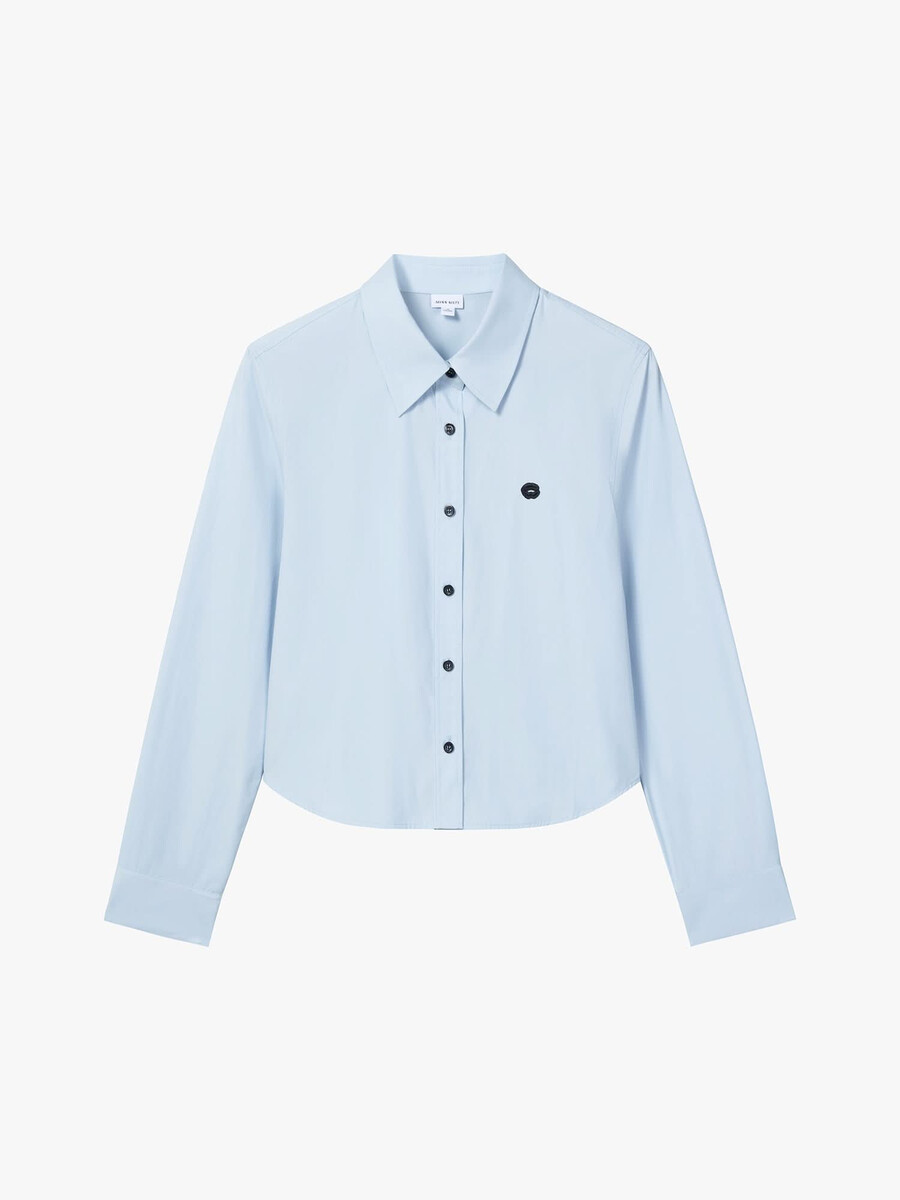 camisa bordada con estampado de labios