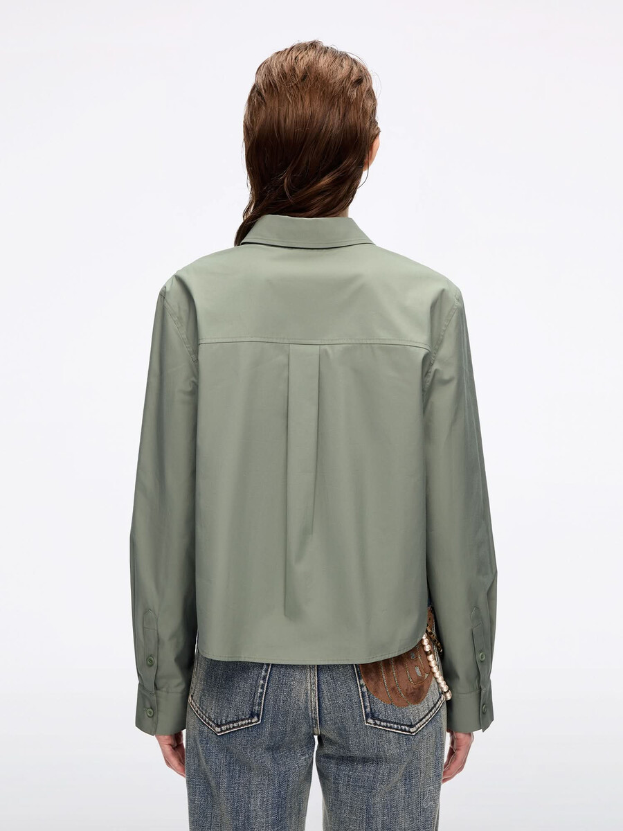 camisa bordada de corte holgado