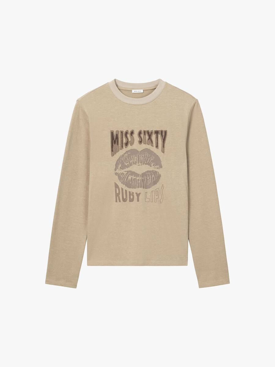 camiseta de manga larga estampada